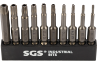 Набор бит TORX Pin с отверстием, 50 мм SGS SGS6350-10TTC, сталь S2, 10 шт